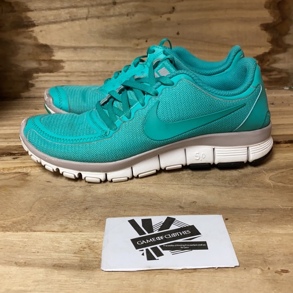 Nike free 5.0 Green Turquoise running shoes - Picture 3 of 8